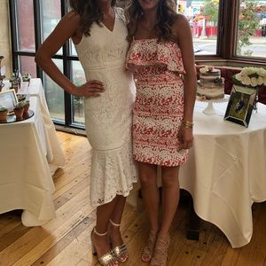 White lace midi dress